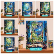 Sawg-stretched frame-32*40/40*50cm/50-60cm-Night Sky by Door Frame-color by number painting-digital 