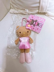 💘 長腿粉紅色豹紋曬黑皮Hello Kitty毛公仔心型鎖匙扣掛件飾物 🎀 🐆 蝴蝶結三麗鷗䓀蒂貓長靴手袋書包吊飾毛絨玩偶  Sanrio Pink Leopard  long legs cat co