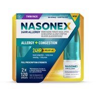 Nasonex 24HR Allergy Nasal Spray, Allergy + Congestion, Non-Drowsy Relief in Full Prescription Stren