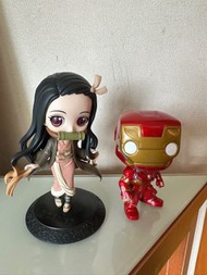 鬼滅之刃禰豆子nezuko figure模型 Iron man擺車模型