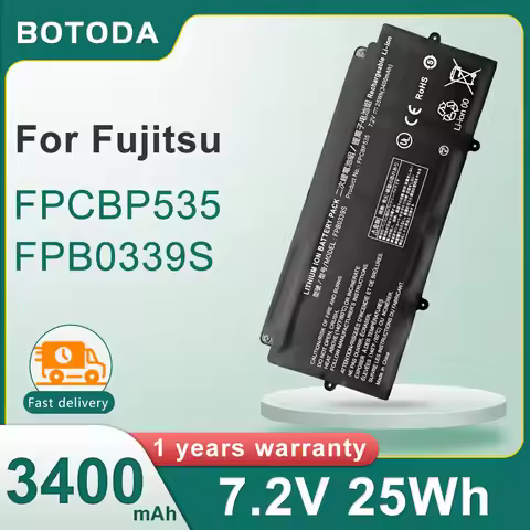 BOTODA FPCBP535 FPB0339S Laptop Battery 7.2V 25Wh-3400mAh For Fujitsu Lifebook U937 U938 U939 E548 F