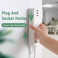 Home Power Plug Socket Holder Shelf Power Plug Storage Rack Self Adhesive Wall Mounted Power Socket Plug Board Router Holder