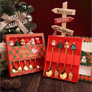 Christmas Tableware DCW [T3 Ready Stock] Christmas Decoration Spoon Fork Tableware Children Spoon Sa