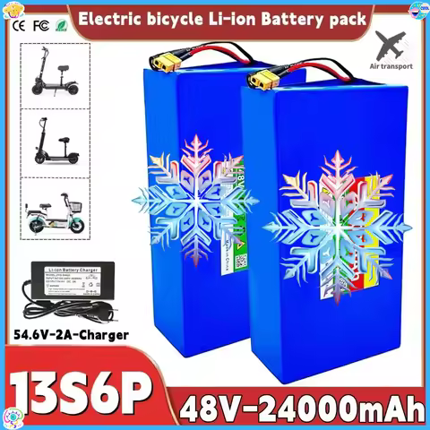 🔥💎 48V 24000mAh 13S6P Li-ion Battery Pack 2000W Citycoco Motorized Scooter Battery Built In 50A BMS+