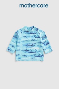 ชุดว่ายน้ำเด็กผู้ชาย Mothercare Digital Shark Sunsafe Rash Vest Upf50+ HC435