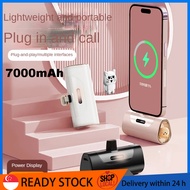 Mini  Power Bank 7000mAh Portable Fast Charging Powerbank With Capsule Mobile Phone External Battery