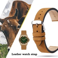 ♘♝卐 Handmade Matte Leather Watch Band for Men Women Stainless Steel Silver Buckle Strap Watchband 16mm 18mm 20mm 22mm