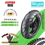 ASPIRA RAVE MAXIO TIRE Ring 12 TUBELESS TIRE/ R12 MOTORCYCLE TIRE/ FREEGO SCOOPY MOTORCYCLE TIRE/ FA