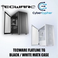 Tecware Flatline TG Black/White MATX PC Case Chassis