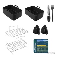 searchddsg Air Fryer Accessories Set Air Fryer Silicone Basket Oven Baking Tray for DZ401
