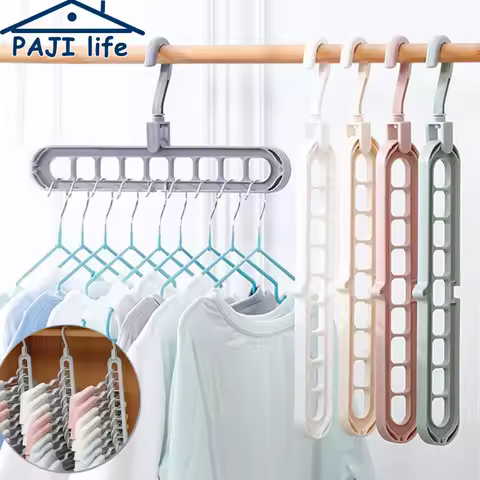 Heavy Duty 9-Hole Plastic Hangers Multifunctional Clothes Organizer for Bedroom, Wardrobe, Closet, S
