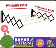 jemuran lipat tempel didinding jemuran dinding lipat jumbo alumunium anti karat