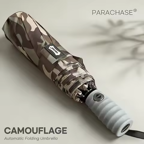 Parachase Automatic Umbrella Men Windproof Camouflage Style Large Outdoor Rain Umbrella Parasol Trav