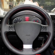 DIY Black Genuine Leather Car Steering Wheel Cover For Volkswagen Passat B6 Golf 5 Mk5 VW Jetta 5 Mk