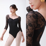 Danzea Ballet Bodysuit Yoga Trung Quốc Áo Tập Thể Dục Múa Ren Dài Tay Quần Áo Thể Thao Cho Nữ Mùa Th