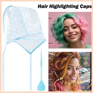 FREEWOODIE Hair Highlighting Cap, Reusable Blue Hair Coloring Cap,  With Plastic Crochet Hook Hair D