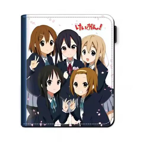 Anime K-ON!K-ON! Hirasawa Yui Akiyama Mio PU Short Wallet Cute Tainaka Ritsu Kotobuki Tsumugi Synthe