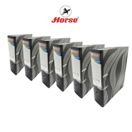 Horse (Horse Brand) 3-Inch Wide Spine File Paper Cover Lift Rod Fancy Pattern H-411 Size F/C Black H