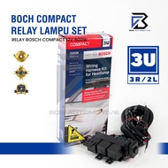 [COMPACT] BOSCH D3500 New 3 Relay 12v H4 Car Headlight Relay Cable Set For 2 Universal Car Headlight