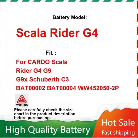 3.7V 900mAh LIP451949-2P WW452050-2P Li-Polymer Battery for Cardo Scala Rider G4 G9 G9x Earphone ZN4