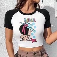 Mafalda Crop Top - Harajuku Cute Grunge Style Corset