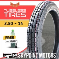 R8 TUBELESS TIRE BY 14" FOR E-BIKE 2.50-14 WITH FREE SEALANT AND PITO (9861-255)