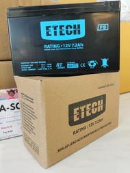 UPS Battery BATTERY UPS 7.2Ah -12V (สินค้าพร้อมส่ง) ETECH แบตแห้ง ไฟฉุกเฉิน