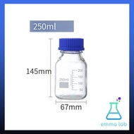 ขวดแก้ว ขวดสารเคมี แบบฝาเกลียว ขนาด 100 250 50010002000ml Duran / Reagent bottle Glass Laboratory Re