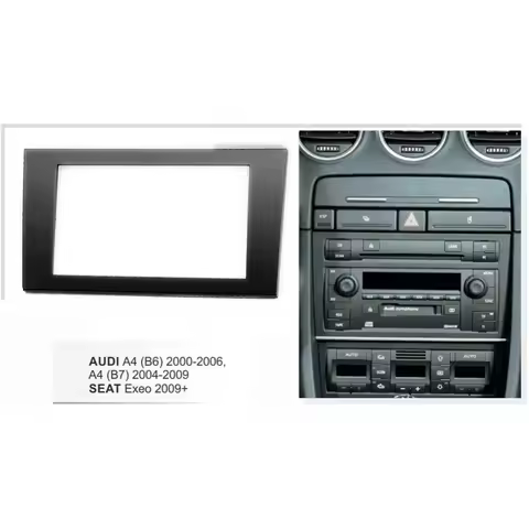 Double Din Car Stereo Frame For AUDI A4 B6 B7 2000-2009 SEAT Exeo 2008-2013 Dash CD DVD Player Panel
