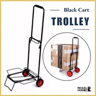 Black Trolley Grocery Push Cart Trolley Portable Foldable Trolley Cart