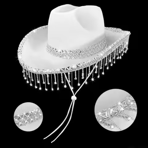 31BF Soft Embroidered Cowboy Hats For Bridal Party Photography Travel Event Props