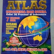 LARGE ATLAS BOOK / LARGE SIZE INDONESIAN AND WORLD ATLAS
