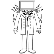 Set of 50 coloring pages of speakerman, TV man, TV woman, Titan TV man, camera man in A5, A4 thick p