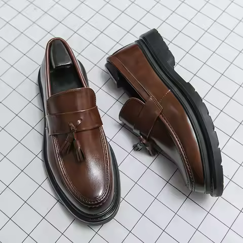 Hot Business men's leather shoes and Classic British style of gentleman Dress up party Groom's weddi