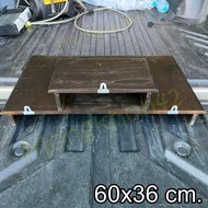 MK42 หิ้งวางพระไม้สักติดผนัง ขนาด 60*36 ซม. สีดำ