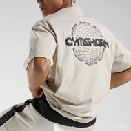 [GYMSHARK] VIBES Universal Letter Men Women Sports Casual Cotton Loose Round Neck Short Sleeve