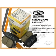BEST FORM CERAMIC NAO REAR BRAKE PADS (PN2254M-02) PROTON VIOS NCP93 1.5 2008, TOYOTA ALTIS ZRE142/Z