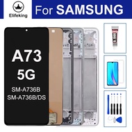 จอแอลซีดีสำหรับซัมซุง A73 5G SM-A736B SM-A736B/DS ชุดประกอบดิจิไทเซอร์หน้าจอสัมผัสจอแสดงผล + เครื่อง
