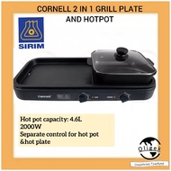 Cornell 2-in-1 Table Top Steamboat BBQ Non-Stick Grill & Hotpot