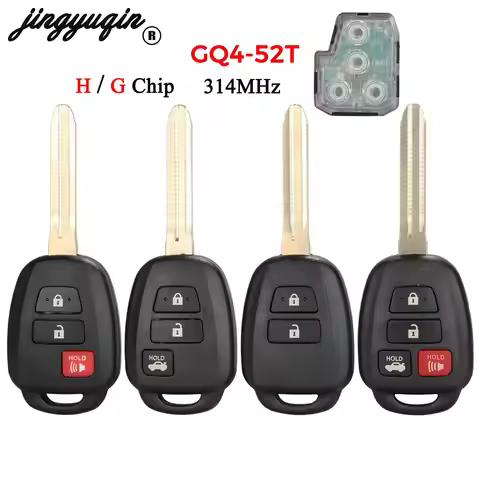 jingyuqin GQ4-52Tfor Toyota Rav4 2013-2018 Remote Smart Car Key 314Mhz H Chip / G TOY43 Blade Fob Re