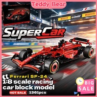 1:8 F1 Building Block Toys Super Car Red Bull F1 / Ferrari SF-24F1 Assembly Kereta Brick for Boy Gif