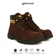 Sepatu Safety Pria Boots Caterpillar Ujung Besi Sefty Boots Steel Toe - Sepatu Kerja Proyek Septi Tr