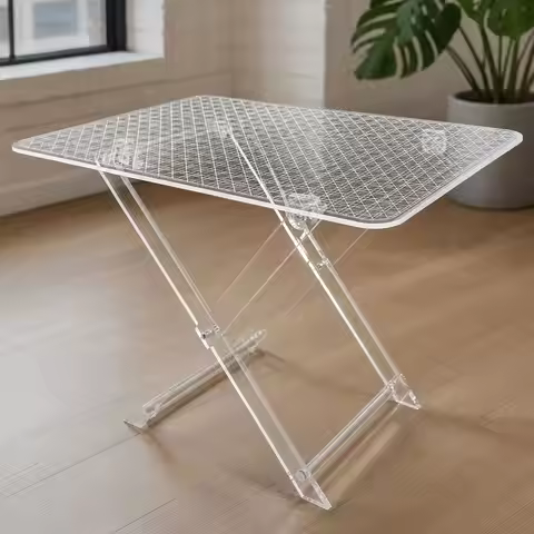 1pc Acrylic Folding Lightweight Table Foldable Small Coffee Table Tatami Window Low Table Balcony Ta