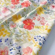 0.5m/1m/2m/3m/4m/5m 2026 New Watercolor Floral Print Fabric, Soft Macaron Cotton Woven Cloth, DIY Dr
