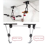 ที่แขวนที่ยกจักรยานบนเพดานขนาด40กก. ตะขอที่เก็บของในโรงรถรอกพื้นที่ประหยัดติดเพดานที่ยกจักรยานใหม่