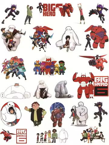 Disney cartoon Big Hero Baymax Clothing patches self-adhesive vinyl stickers for children Ironing ap