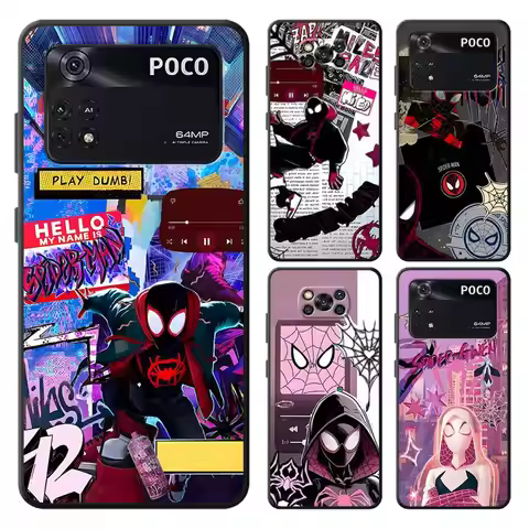 Marvel Cute Spider Man Funda Phone Cover Case for Xiaomi Poco F8 M5 C71 F1 X3 X4 X5 X7 Pro C50 M3 M4