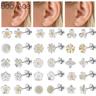 1 Pair 999 Silver Earring Flower Stud Earring Helix Earring Helix Daith Cartilage Piercing Lobe Ear 