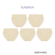 Sabina กางเกงชั้นใน (Set 5 ชิ้น) (ทรง Half ) รุ่น Panty Zone รหัส SUZC4102CL สีเนื้ออ่อน XL One
