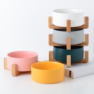 Ceramic Pet Bowl Cat Puppy Feeding Supplies Double Pet Bowls Dog Food Water Feeder Dog Accessories D